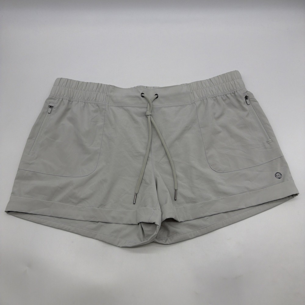 Mondetta Outdoor Project Short Women 2XL Gray Pockets Zip Logo .#45029