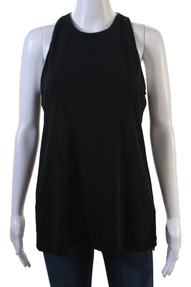 Anatomie Womens Black High Neck Sleeveless Basic Tank Cotton Size MFree Shipping in US $100+ Orders | $6.95 Orders Below