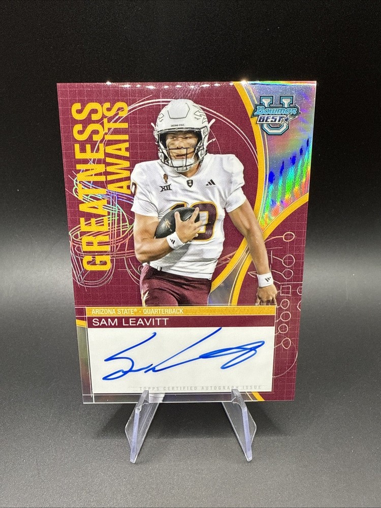 2025 Bowman Best U - Sam Leavitt - Greatness Awaits Auto Arizona St Autograph