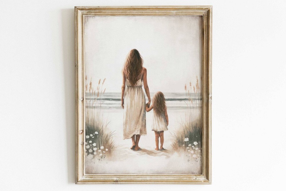 Mother Daughter Art Mother Daughter Wall Art Family Wall Art Mom Daughter