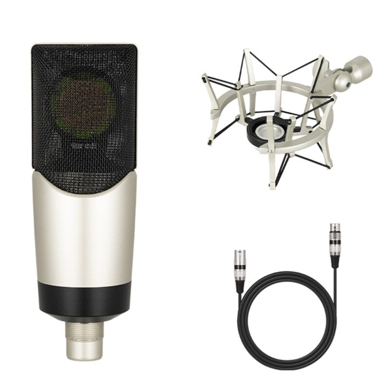 Microphone Sound Card Computer Live Broadcast Microphone 48V Large Diaphragm