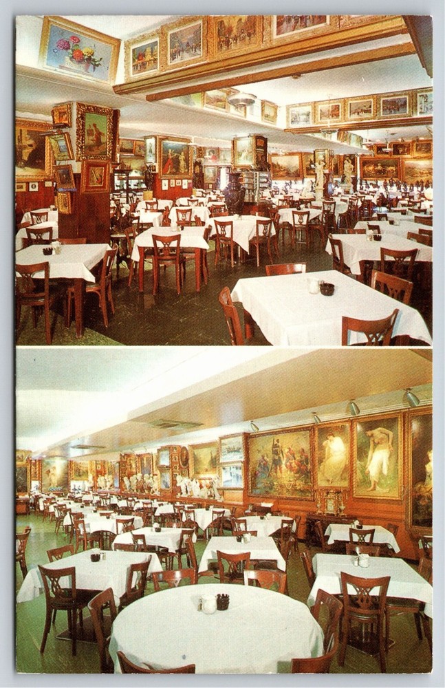 Interior~Dining Rooms Haussner's Restaurant Baltimore MD~Vintage Postcard