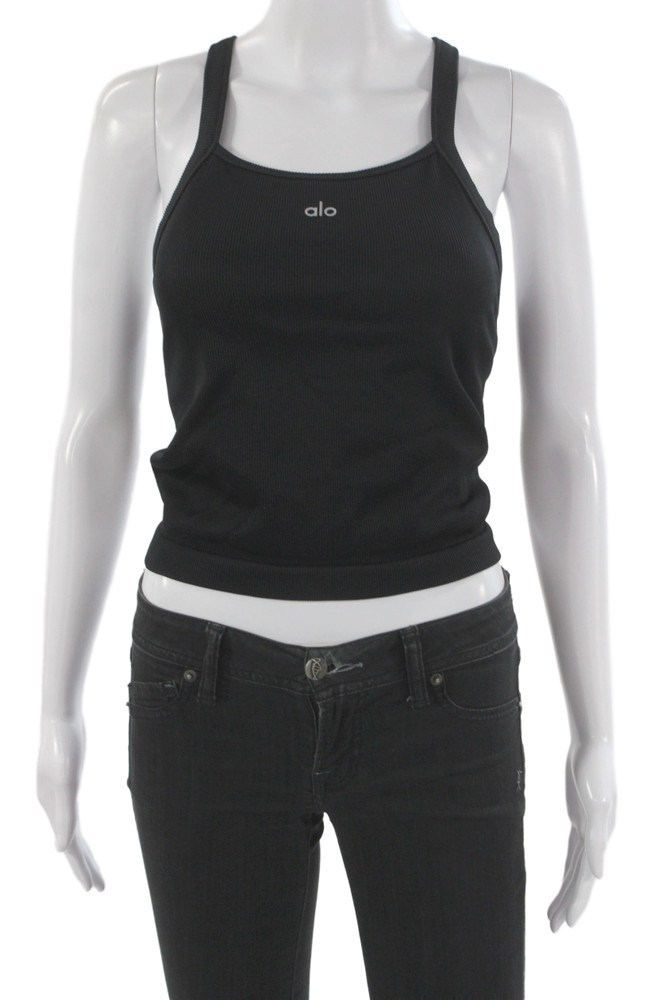Alo Womens Basic Camisole Black Buckle Nylon Elastane Size SFree Shipping in US $100+ Orders | $6.95 Orders Below