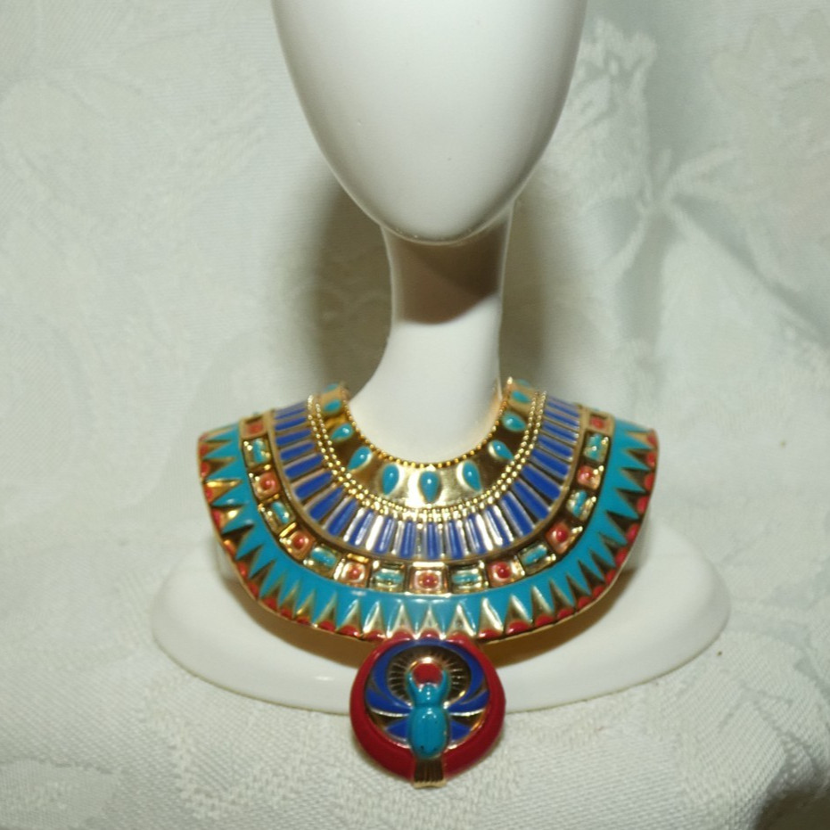 Barbie Accessory - Dotw Princess Nile Ornate Golden Pectoral Necklace 4 Doll