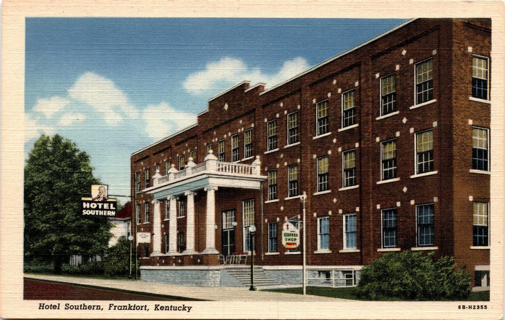 Hotel Southern, Frankfort, Kentucky, Coffee Shop, Frankfort Office Postcard