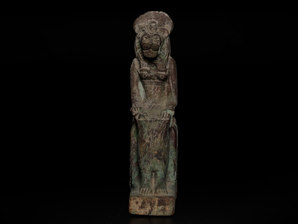 Ancient Egyptian Antiques Sekhmet Statue Antique Faience Lioness Goddess Figure