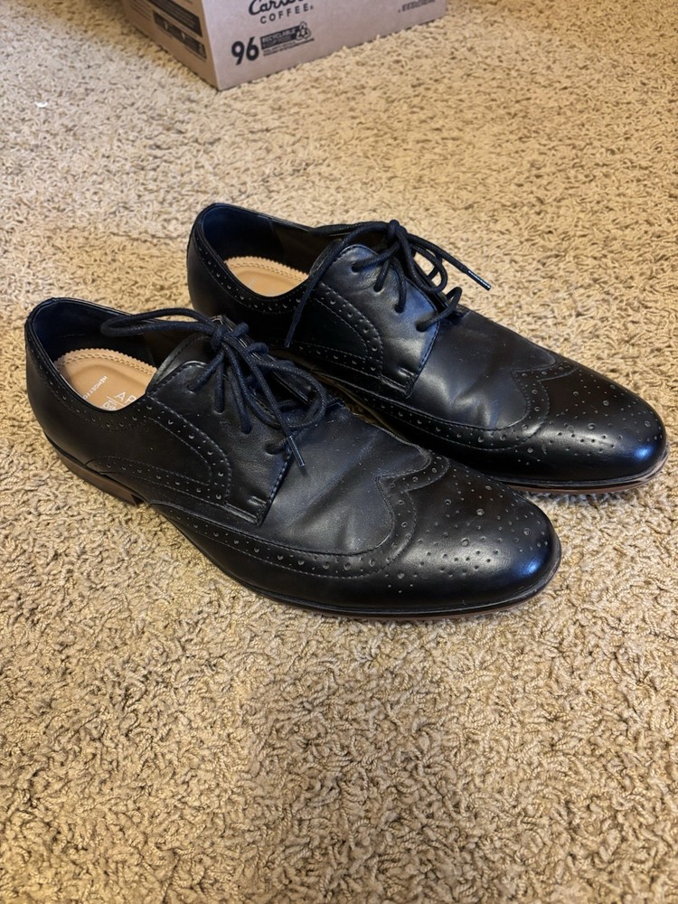 Apt 9 Black Wing Tip Dress Shoe. Brewster Size 11