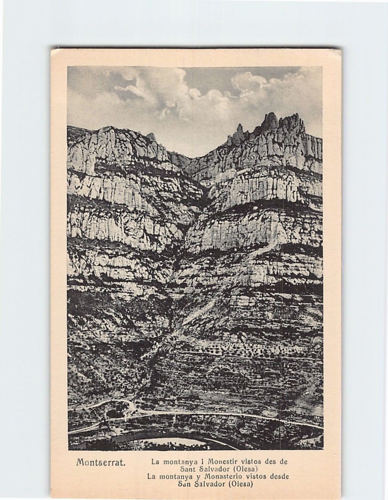 Postcard The Mountain and Monastery Seen from Sant Salvado Montserrat Spain