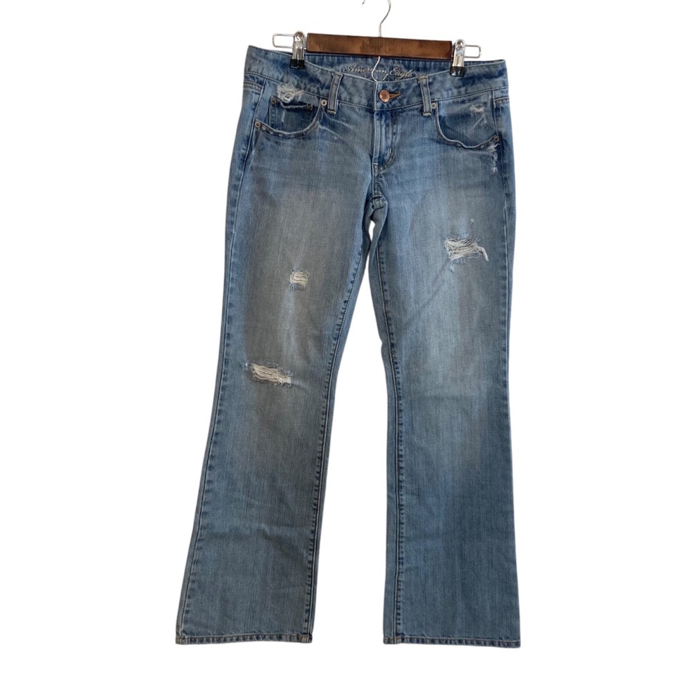 American Eagle Jeans Womens 6 Boyfriend Distressed Flare Y2K Low Rise Vintage