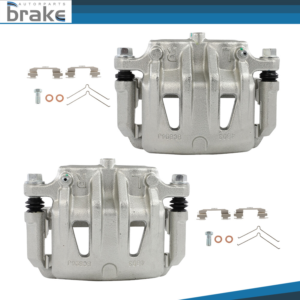 2Pcs Front Brake Calipers with Brackets Fit 2004-2009 & 2011-2017 Nissan Quest