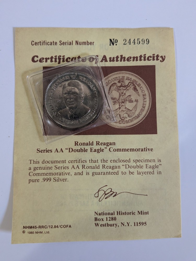 National Historic Mint - Ronald Reagan Presidential Medal - 1984 - Double Eagle