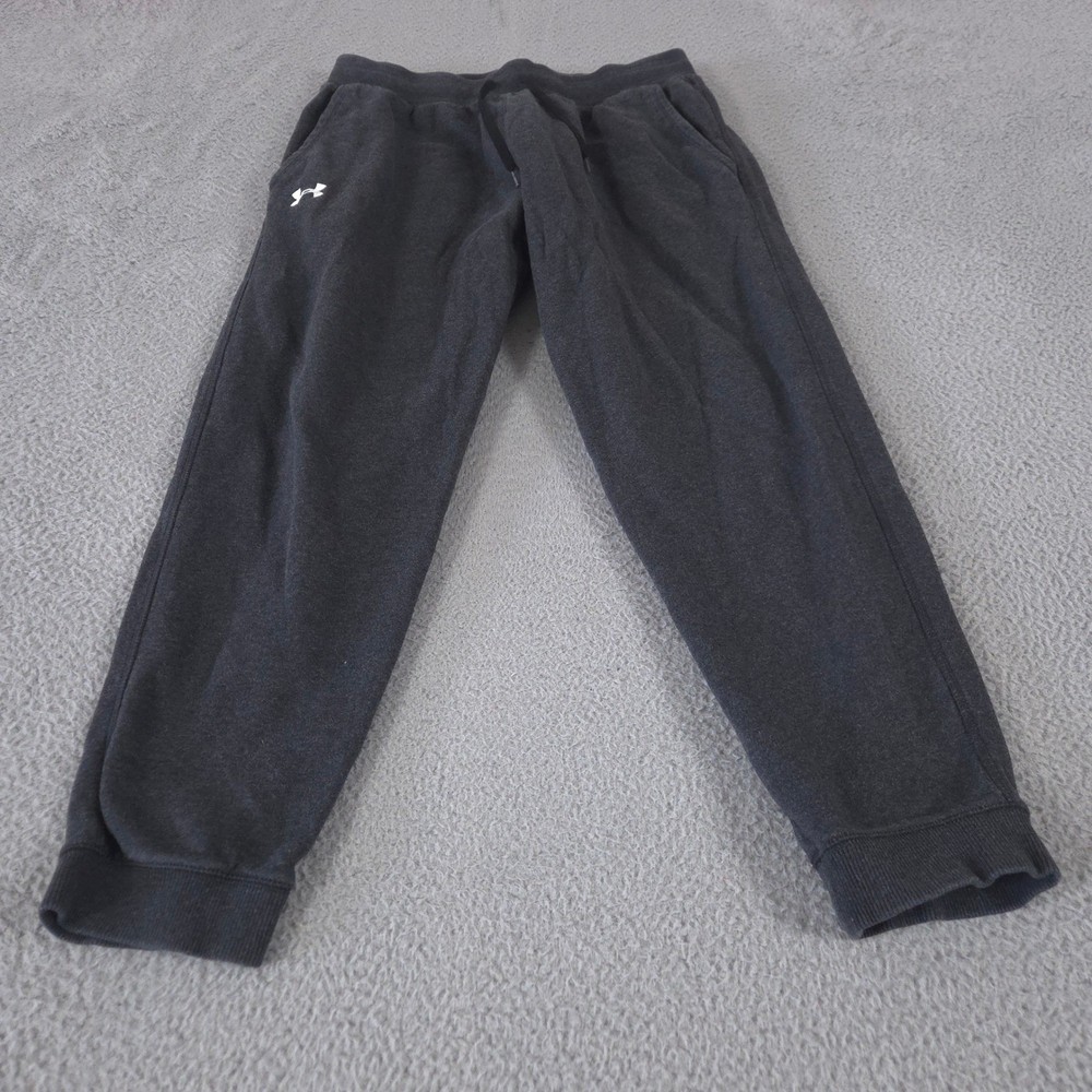 Under Armour Sweatpants Mens XL Grey Hustle Fleece Tapered Cotton Blend Pockets