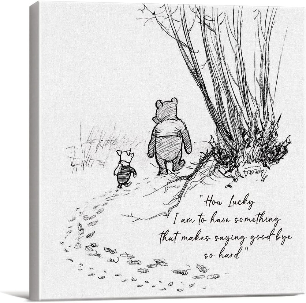 Classic Winnie the Pooh Quote Wall Art Decor How Lucky I am to Have Something Th