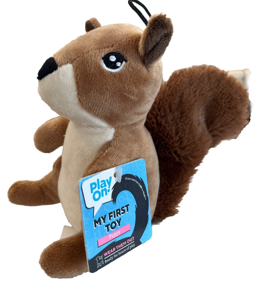 NWT Play On My First Toy Puppy Dog Squeaky - Squirrel