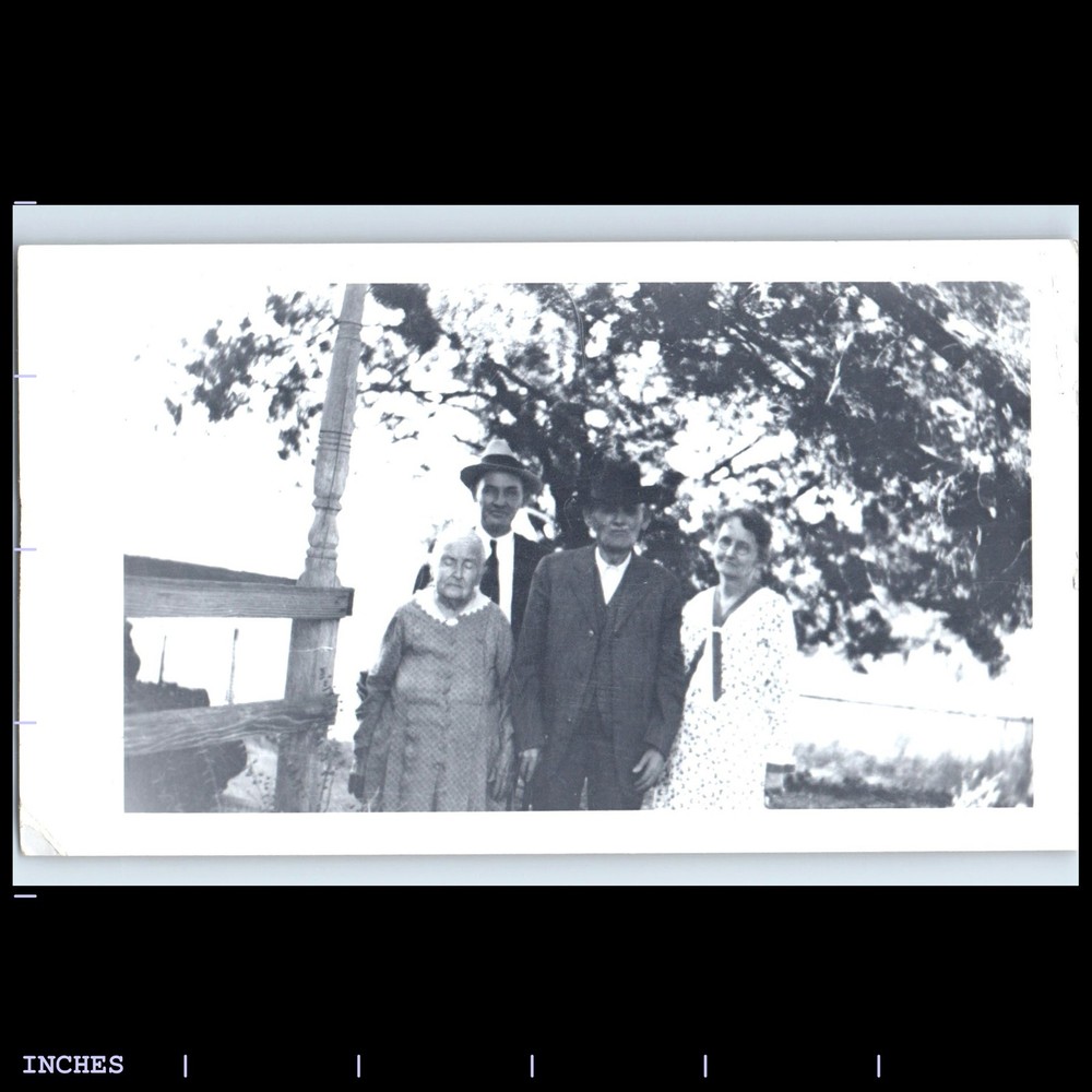 Old Vintage Photo MEN WOMEN STANDING OUTSIDE