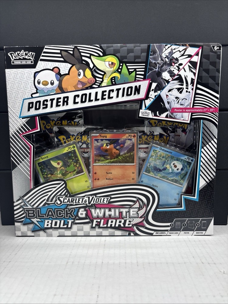 Pokemon TCG Black Bolt White Flare Unova Poster Collection Box NEW SEALED