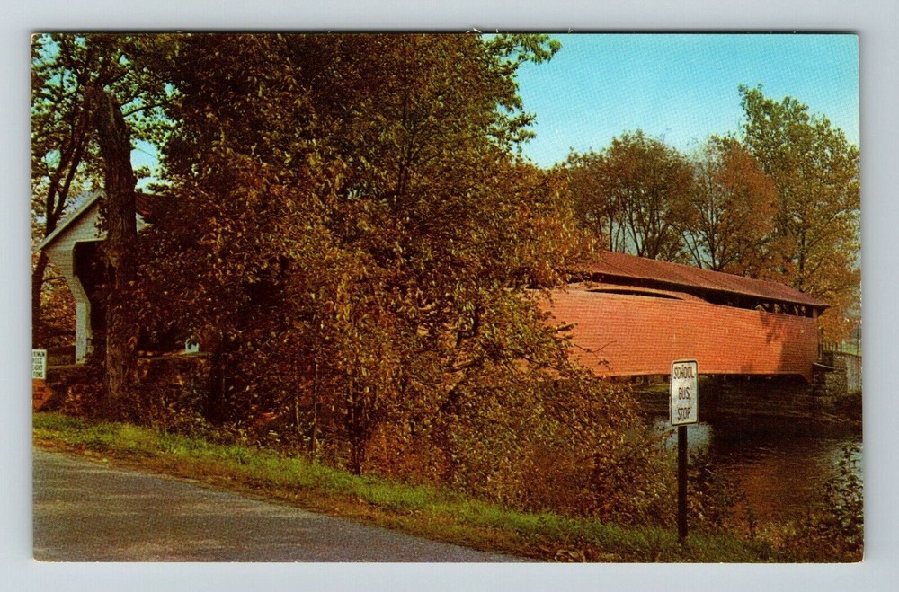 Union County PA-Pennsylvania, Covered Bridge, Scenic Outside, Vintage Postcard