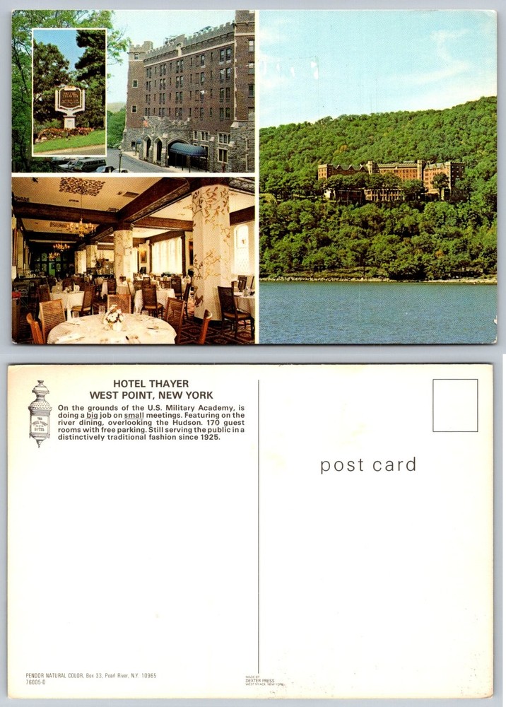 Hotel Thayer West Point NY US Military Academy Hudson River Postcard