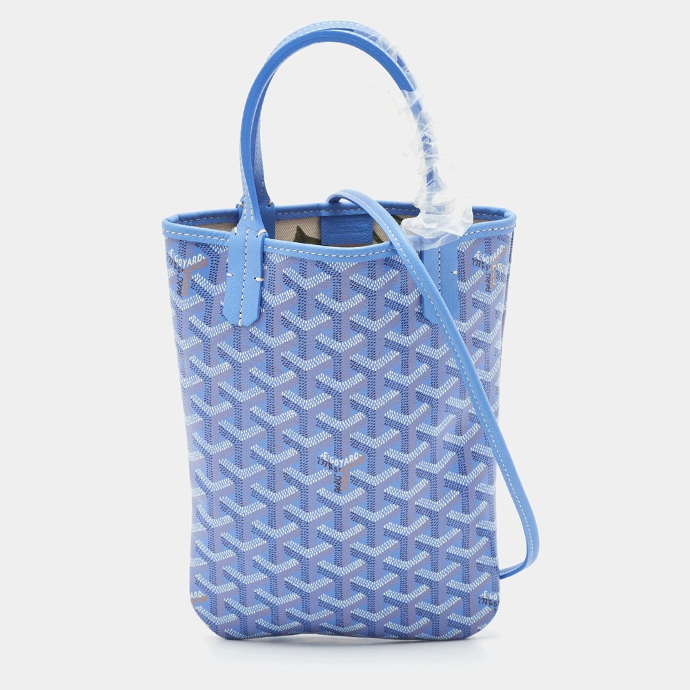 Goyard Iris Goyardine Coated Canvas and Leather Poitiers PM Tote