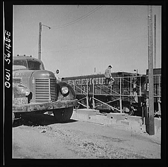 Photo:1940s Vintage Truck at Industrial Site Construction Scene