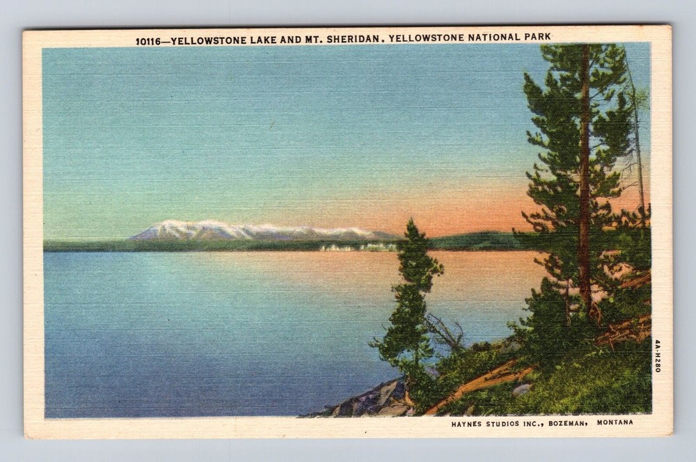 Yellowstone National Park, Yellowstone Lake, Series #10116 Vintage Postcard