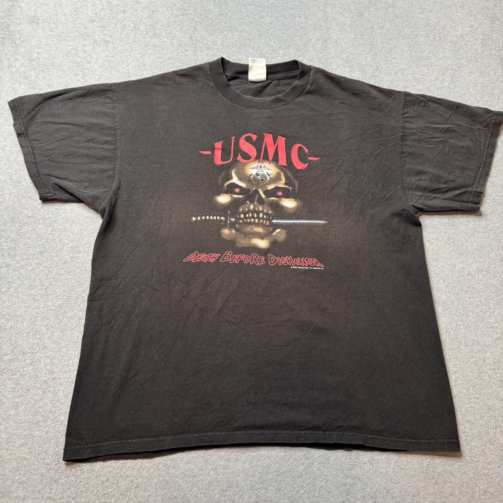 Vintage Delta T Shirt Mens Large USMC Marine Corps Death Before Dishonor 90s