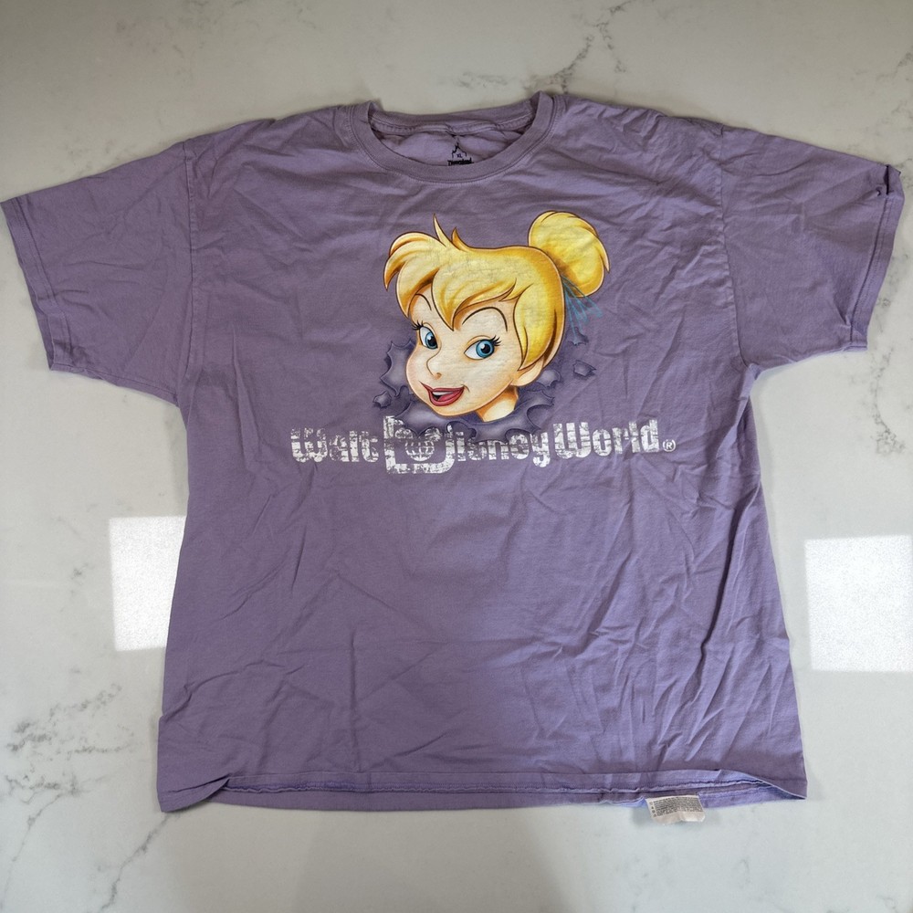 Walt Disney World Tinker Bell Purple XL Graphic T-Shirt Good Condition