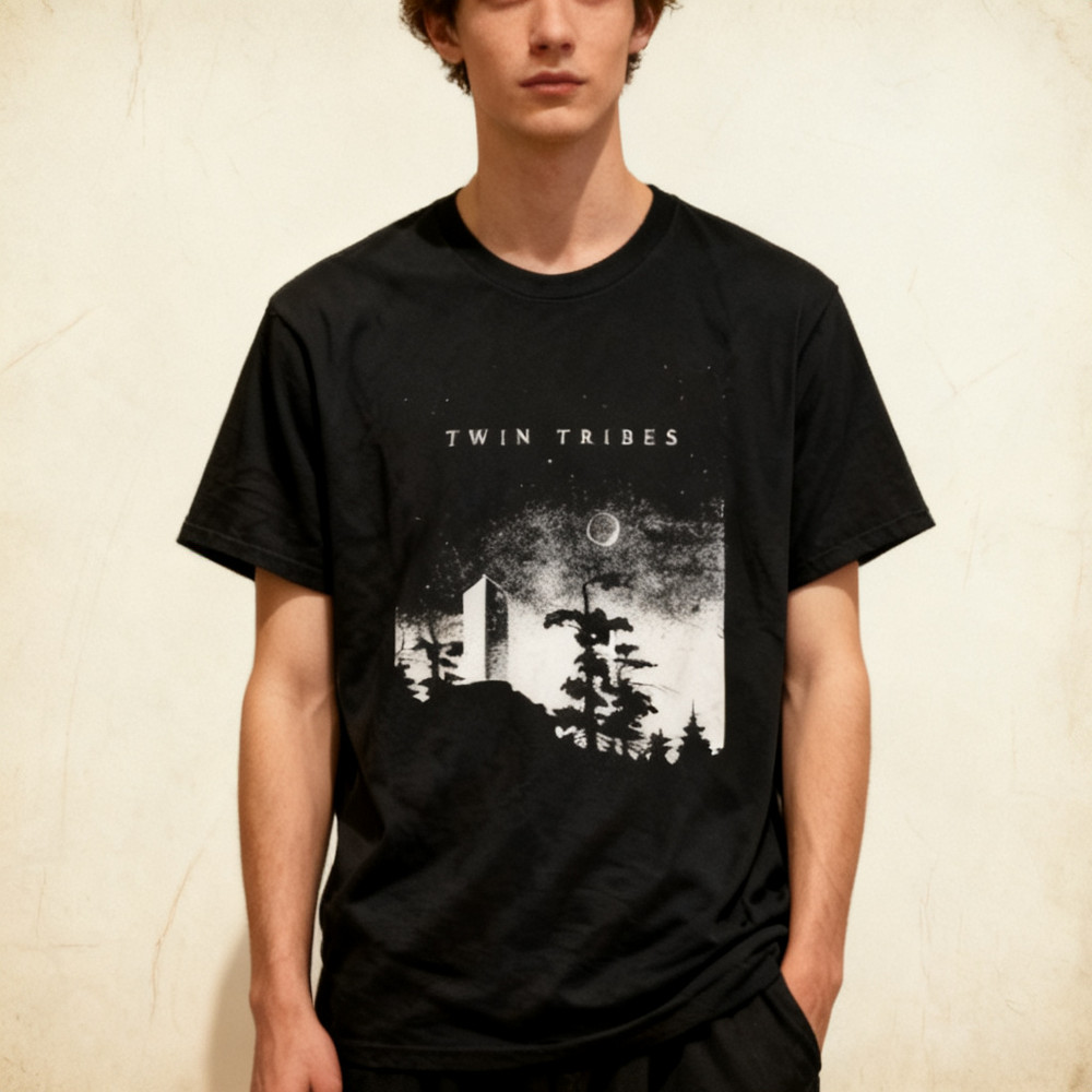 NWT!! Twin Tribes Band Monolith Album Cotton Black S-5XL Unisex T Shirt