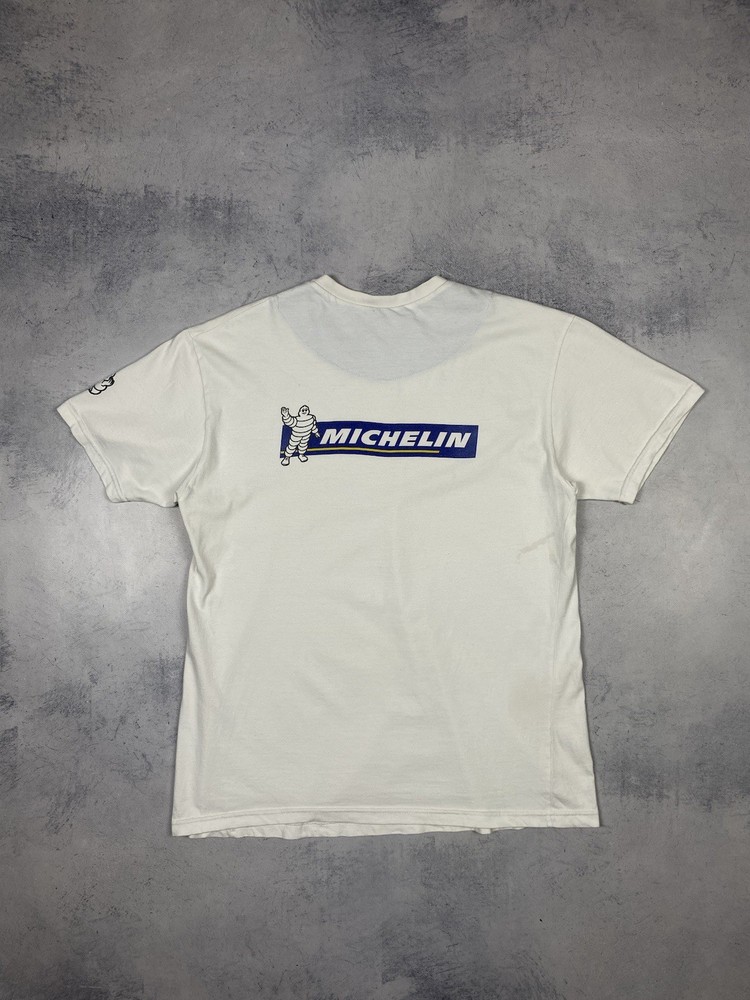 Vintage 00’s Michelin Man Tires HTF Men’s T Shirt White Size Large Racing