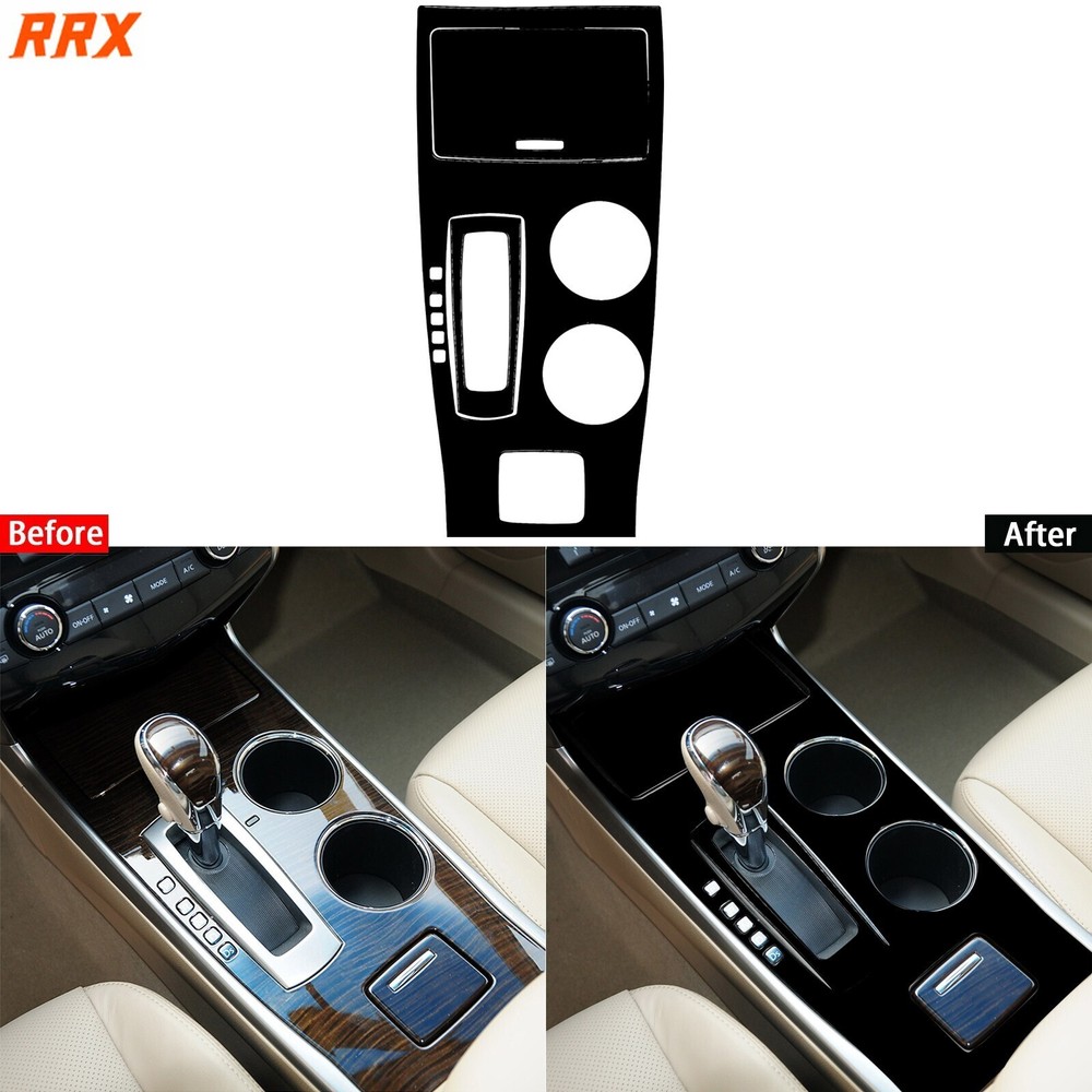 Glossy Piano Black Console Gear Shift Panel Cover For Nissan Altima Teana 13-18