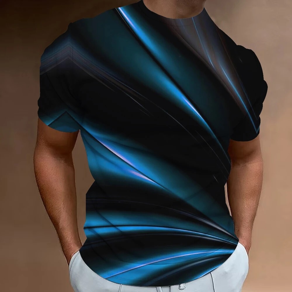 Men's Short Sleeve T-Shirt Modern Abstract Graphic Stylish 3D Pattern Design-image