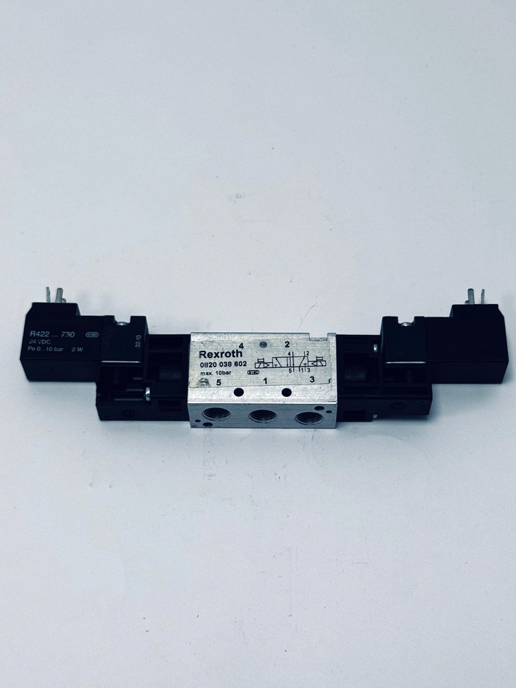 Rexroth 0820 038 602 Pneumatic Solenoid Valve 5/2 Way 24V DC 2W – Max 10 bar