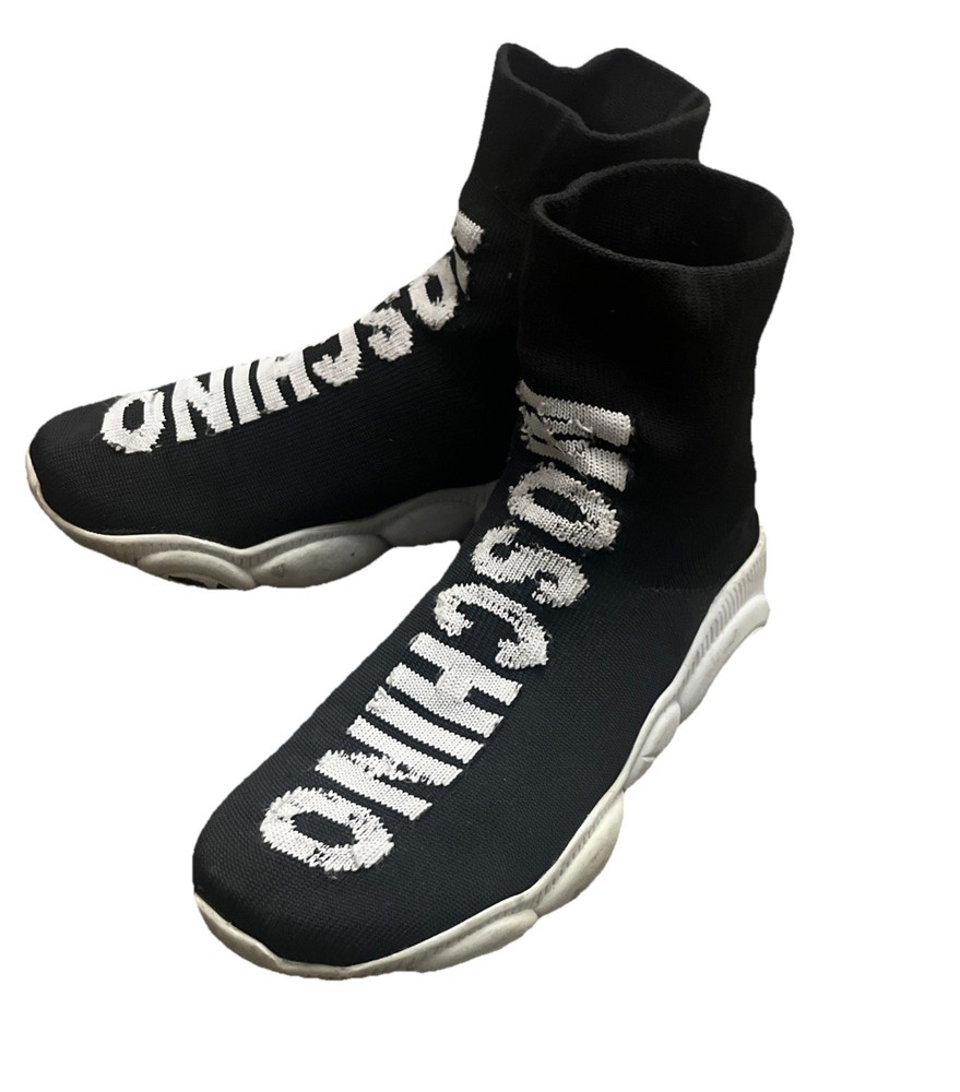 Moschino Couture Sock Sneakers Size 6. Used with Leather Flaws. See Photos Read
