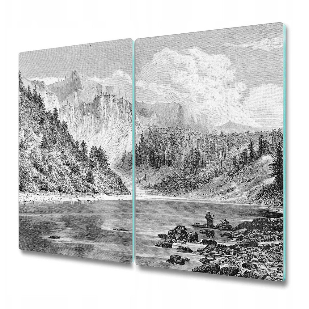 Glass Surface Protector H& Drawn Mountains Landscape hills forest 2x30x52