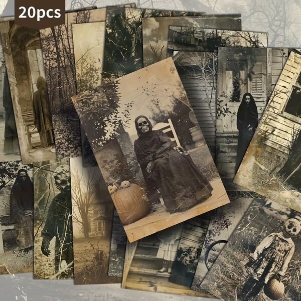 Vintage Inspired Early Halloween Sepia New Postcards 20 Assorted 5 x 7