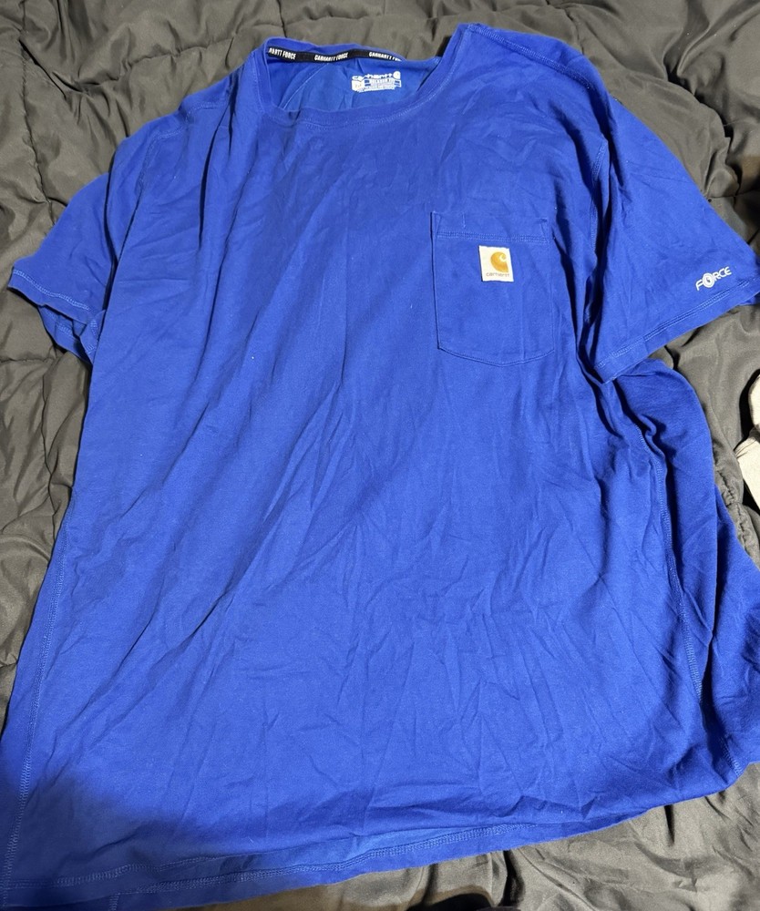 Carhartt Force, Relaxed Fit Mens T-Shirt, Royal Blue, 2XL