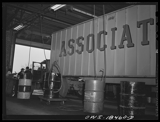 Photo:1930s Truck Loading Dock Association Container Warehouse Interior