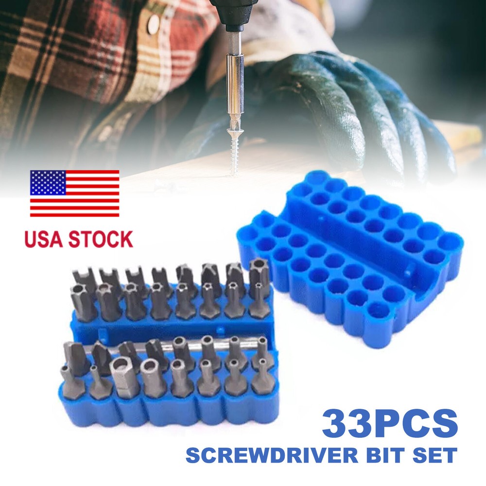 33pc Hex Screwdriver Bit Set with 1/4 Extension Holder for Easy Access