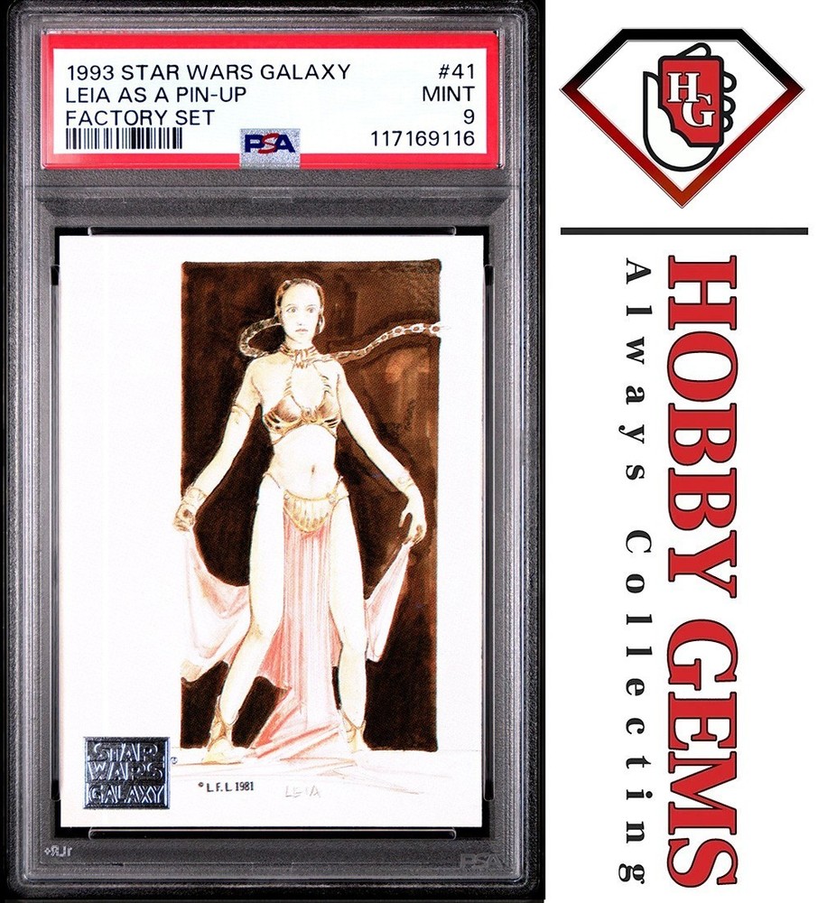 PRINCESS LEIA SLAVE PSA 9 1993 Topps Star Wars Galaxy Factory Set #41
