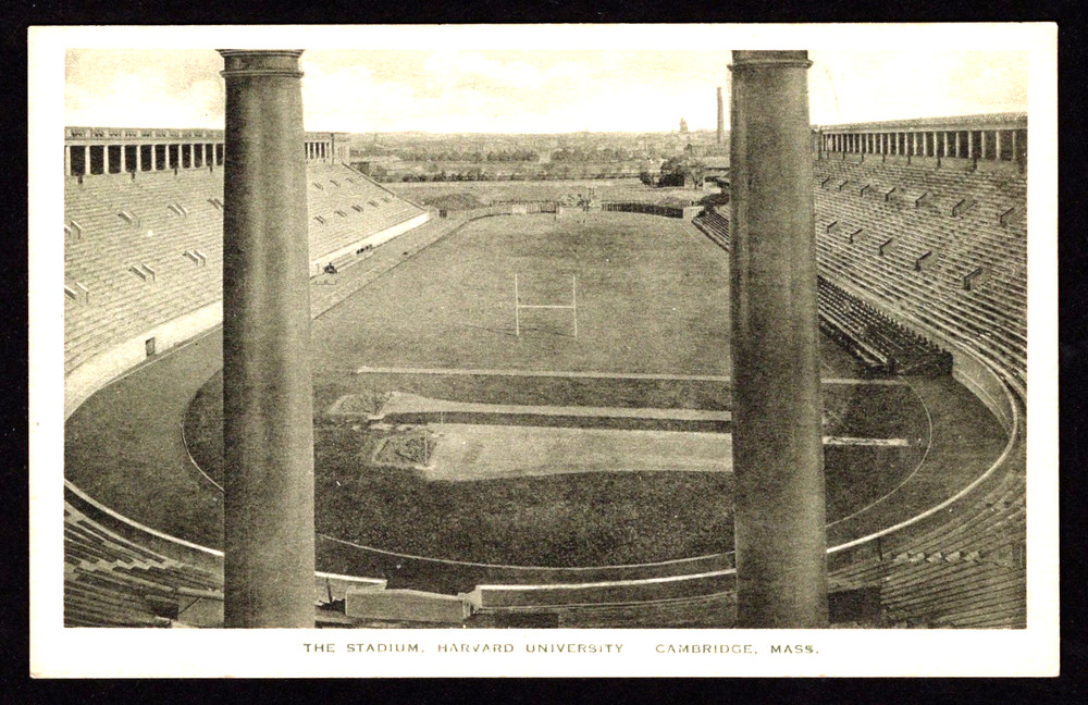 CAMBRIDGE MASS Harvard University THE STADIUM  Albertype Postcard