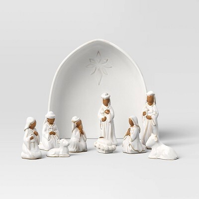 Christmas Ceramic Nativity Decorative Accent Set - Threshold-image