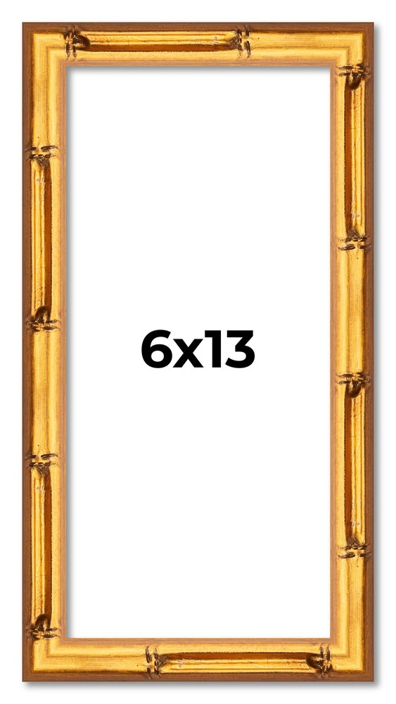 6x13 Frame Gold Bamboo Solid Wood Picture Frame | 1 Inch Moulding Width | Interi