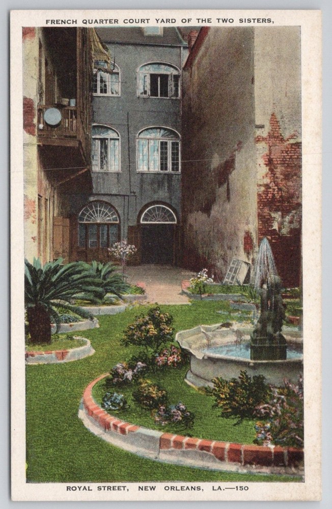New Orleans French Quarter Two Sisters Courtyard Royal Street Postcard