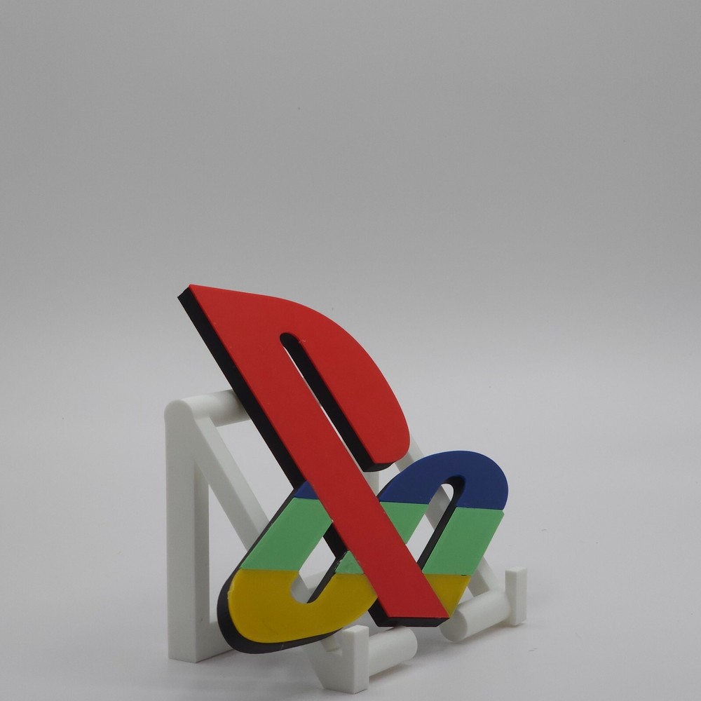 3D Printed PlayStation One Logo Wall Decor - High-Quality Plastic, Easy-to-Hang