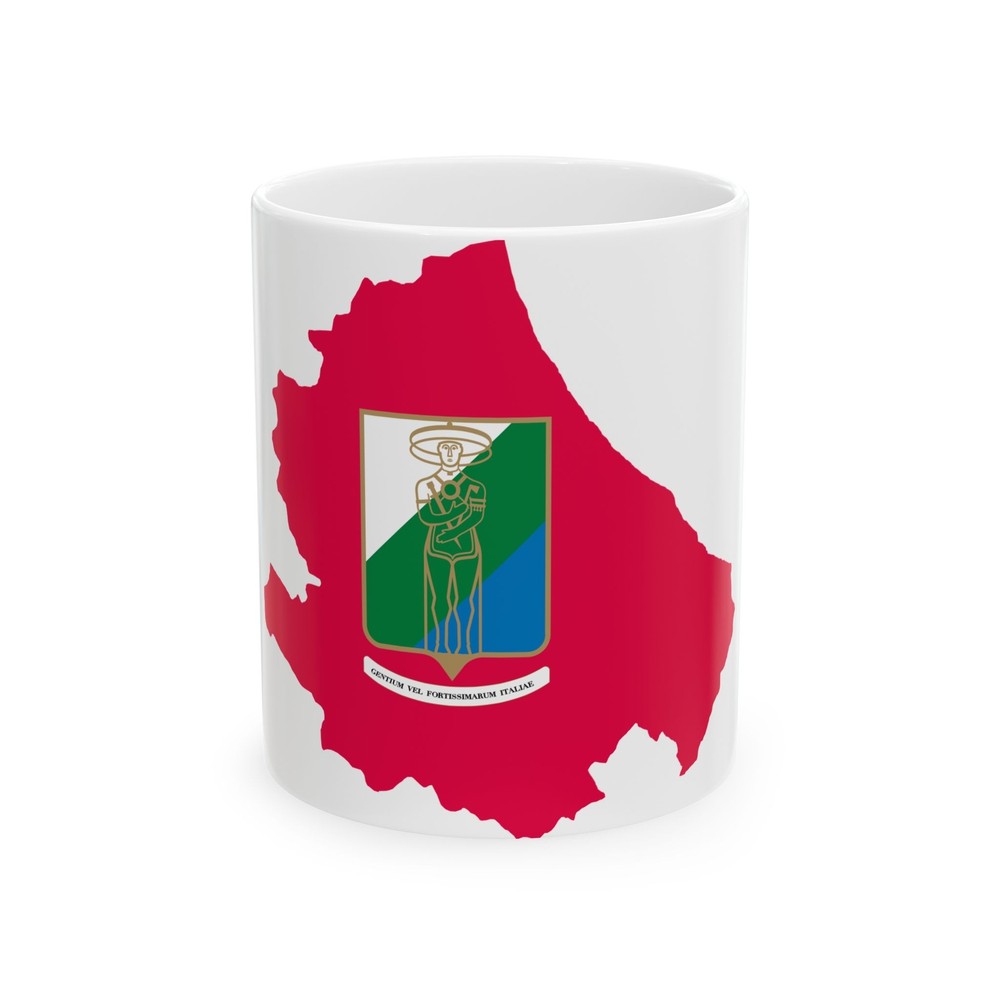 Flag map of Abruzzo (Italy) White Coffee Mug-image