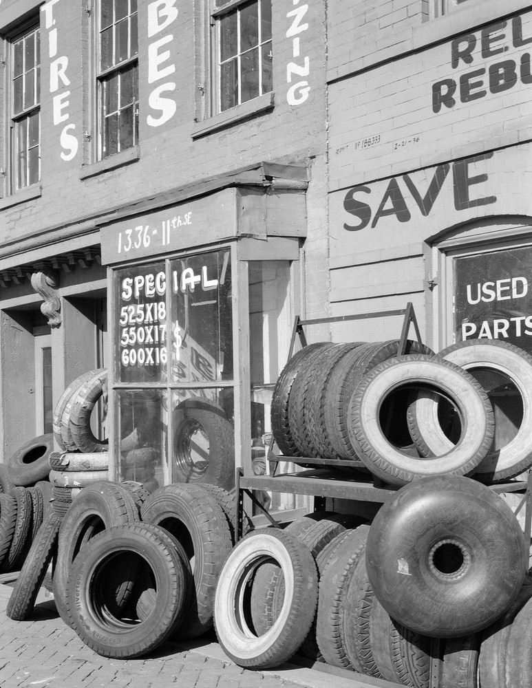 1937 Washington DC Vintage Tire Shop Photo 8.5x11 Reprint