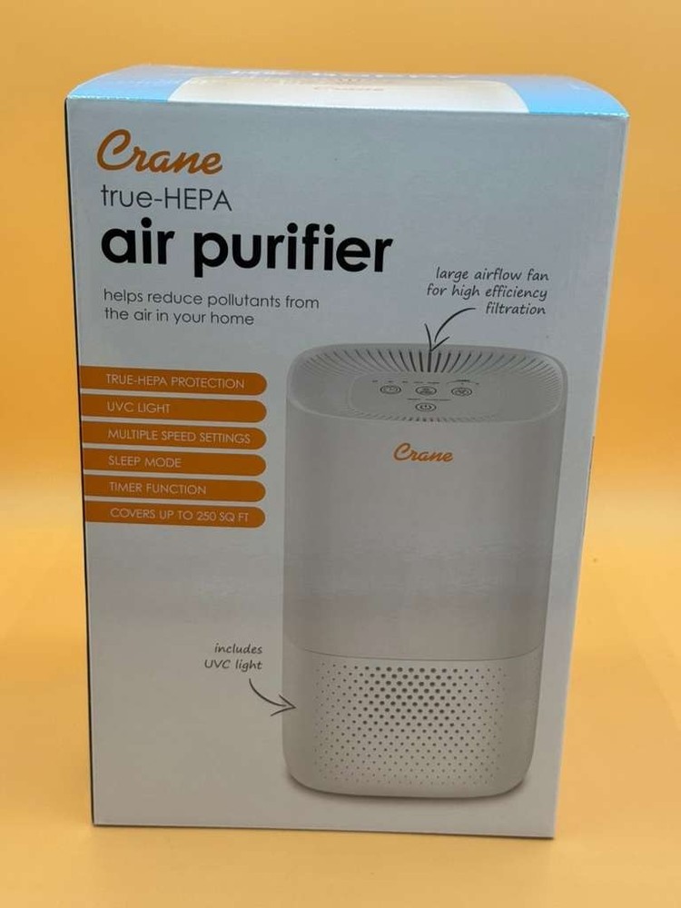 CRANE (EE-5067) TRUE-HEPA TOWER AIR PURIFIER W/GERMICIDAL UV LIGHT *BRAND NEW*