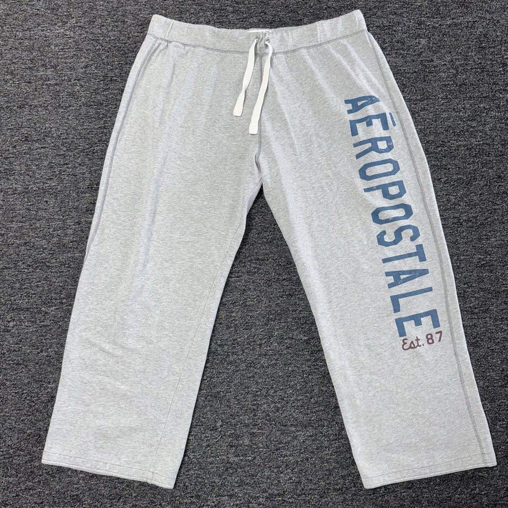 Vintage Y2K Gray Aeropostale Drawstring Baggy Casual Sweatpants Mens Sz XL
