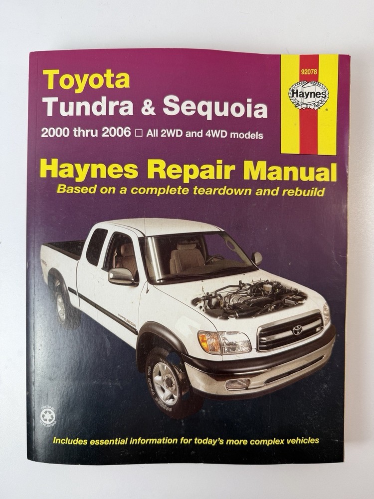 Toyota Tundra and Sequoia : 2000 Thru 2006 Haynes (2009, Trade Paperback)
