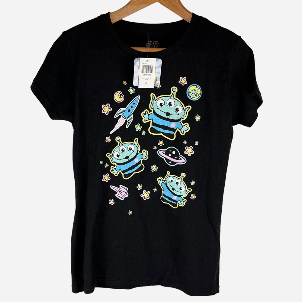 NEW Disney Pixar Toy Story T-Shirt Junior Girls L Large Pastel Aliens
